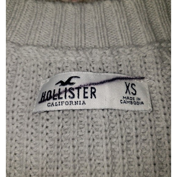 Hollister Striped Oversized Sz XS X Small Swester Crew Neck Knit Pullover - Picture 4 of 8